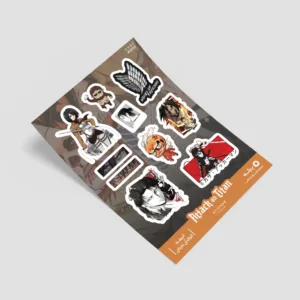 استیکر لپ تاپ و موبایل پیله طرح انیمه اتک آن تایتان مدل Attack on Titan کد SP25 مجموعه 10 عددی
