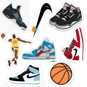 استیکر لپ تاپ و موبایل گوفی طرح کفش ورزشی مدل Air Jordan مجموعه 8 عددی
