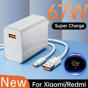 شارژر دیواری شیائومی مدل 67 به همراه تبدیل USB-C
