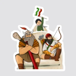 استیکر لپ تاپ پیکسل میکسل مدل نوستالژی دهه 60 مجموعه 7 عددی