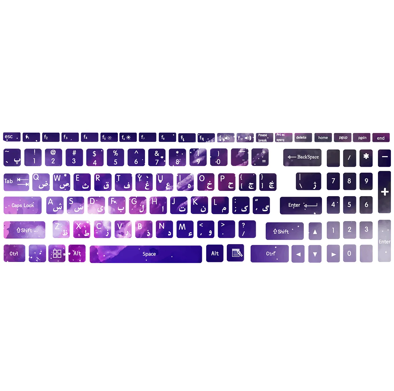 برچسب حروف فارسی کیبورد کد spa-ce 09