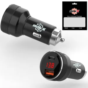 شارژر فندکی 75 وات دو پورت آیرون ایکس مدل RCC 360