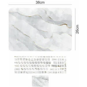 استیکر لپ تاپ مدل marble کد03 مناسب برای لپ تاپ 15 تا 17 اینچی به همراه برچسب حروف فارسی کیبورد