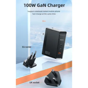 شارژر دیواری 100 وات مک دودو مدل GaN 100W 3-Port بهمراه تبدیل برق