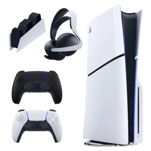 کنسول بازی سونی مدل PlayStation 5 Slim ظرفیت یک ترابایت ریجن 2016A اروپا به همراه دسته اضافی و پایه شارژر و هدست Elite