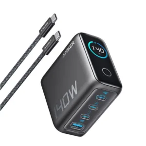 شارژر دیواری 140 وات 4 پورت انکر مدل B2697 به همراه کابل USB-C به طول 1.5 متر