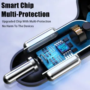 شارژر فندکی 66 وات فیوپلاس 6 پورت مدل FP-89 به همراه کابل usb-c
