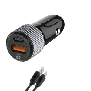 شارژر فندکی الدینیو مدل C510Q به همراه کابل تبدیل usb-C
