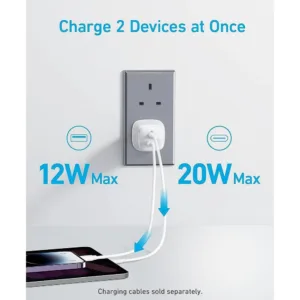 شارژر دیواری 33 وات انکر مدل B2331K21 به همراه کابل USB-C به لایتنینگ به طول 1 متر