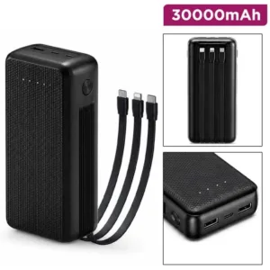 پاوربانک خورشیدی بی سیم 22.5وات وی لاو مدل V28 ظرفیت 30000میلی آمپر ساعت به هراه سه عدد کابل usb-c / لایتنینگ /MicroUSB