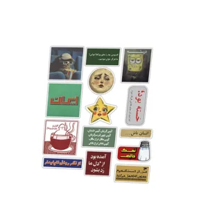 استیکر لپ تاپ و موبایل طرح بامزه مجموعه 14 عددی