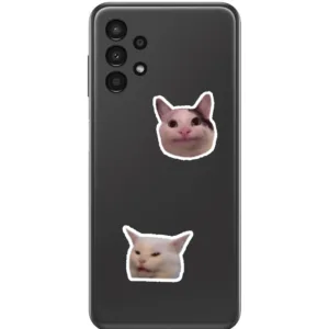 استیکر لپ تاپ و موبایل گوفی طرح گربه با مزه مدل Funny Cats 1 مجموعه 4 عددی