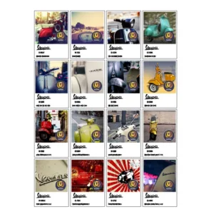 استیکر لپ تاپ کالامیکس طرح موتورسیکلت وسپا مدل vespa moto مجموعه 16 عددی
