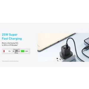 شارژر دیواری 25 وات انکر مدل A2656 به همراه کابل USB-C به طول 1.5 متر