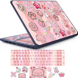 استیکر لپ تاپ راتیانا مدل girly pack مناسب برای لپ تاپ 15 تا 17 اینچ به همراه برچسب حروف فارسی کیبورد