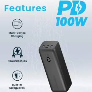 پاور بانک پاورلوجی مدل ONYX PPBCHA20 ظرفیت 30000 میلی آمپر ساعت