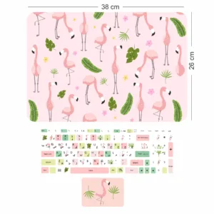 استیکر لپ تاپ طرح فلامینگو کد 02 به همراه برچسب حروف فارسی کیبورد