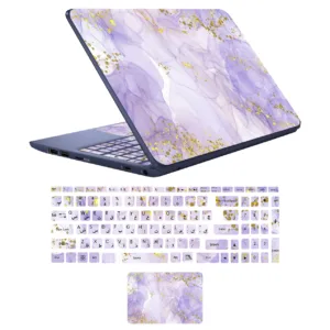 استیکر لپ تاپ مدل marbel کد 12 مناسب برای لپ تاپ 15 تا 17 اینچ به همراه برچسب حروف فارسی کیبورد
