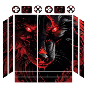 برچسب پلی استیشن 4 فت توییجین وموییجین مدل wolf 01 مجموعه 16 عددی