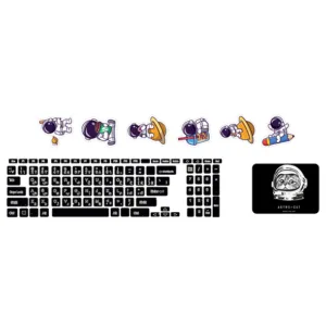 استیکر لپ تاپ توییجین و موییجین طرح astronaut کد 34 مناسب برای لپ تاپ 15.6 اینچ به همراه برچسب حروف فارسی کیبورد
