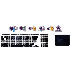 استیکر لپ تاپ توییجین و موییجین طرح Space کد 182 مناسب برای لپ تاپ 15.6 اینچ به همراه برچسب حروف فارسی کیبورد