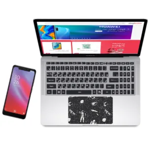 استیکر لپ تاپ راتیانا مدل sp_ace 17 مناسب برای لپ تاپ 15 تا 17 اینچ به همراه برچسب حروف فارسی کیبورد