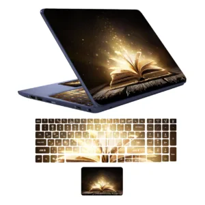 استیکر لپ تاپ مدل holy book مناسب برای لپ تاپ 17 اینچ به همراه برچسب حروف فارسی کیبورد