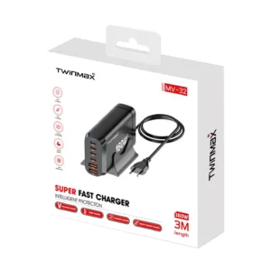 شارژر رومیزی 165 وات شش پورت تویین مکس مدل MV-32