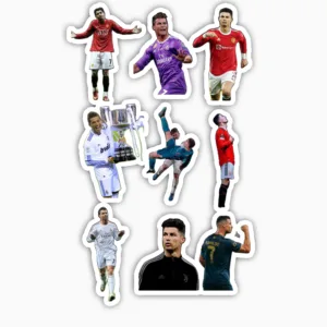 استیکر لپ تاپ و موبایل بووم طرح رونالدو مدل Cup کد BG2 مجموعه 9 عددی