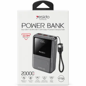 پاور بانک 22.5 وات یسیدو مدل YP96 PD ظرفیت 20000 میلی آمپر ساعت