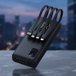پاوربانک 22.5 وات لوینو مدل N-69 ظرفیت 20000 میلیآمپرساعت به همراه کابل USB-C، لایتنینگ، MicroUSB و USB