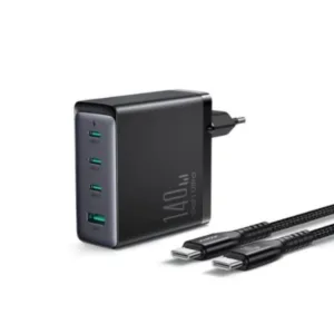 شارژر دیواری 140 وات 4 پورت جوی روم مدل JR-TCG05EU به همراه کابل USB-C