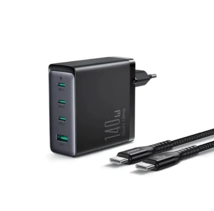 شارژر دیواری 140 وات 4 پورت جوی روم مدل JR-TCG05EU به همراه کابل USB-C