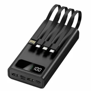 پاوربانک 22.5 وات مدلN-67 ظرفیت20 هزار میلی آمپر ساعت به همراه 4 کابل شارژ USB، USB-C، لایتنینگ و Micro USB
