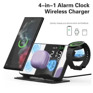 شارژر بی سیم رومیزی 15 وات مدل wireless 4in1