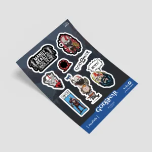 استیکر لپ تاپ و موبایل پیله طرح گاد آف وار مدل God of War کد SP18 مجموعه 8 عددی