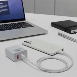 شارژر دیواری 35 وات دو پورت مدل BEST به همراه کابل تبدیل USB-C