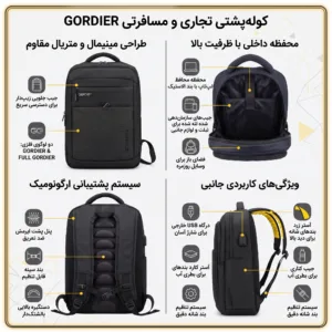 کوله پشتی لپ تاپ مدل bp05 مناسب برای لپ تاپ 15اینچی