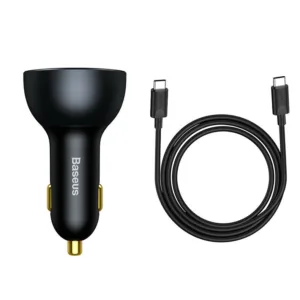 شارژر فندکی 160 وات باسئوس مدل TZCCZM-0G به همراه کابل USB-C