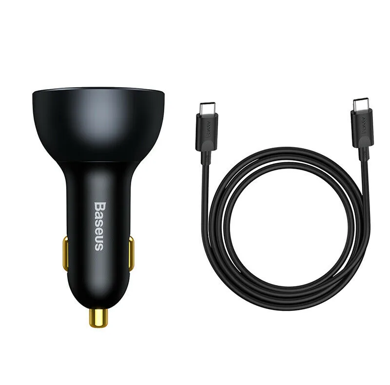 شارژر فندکی 160 وات باسئوس مدل TZCCZM-0G به همراه کابل USB-C