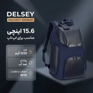 کوله پشتی لپ تاپ دلسی مدل PEUGEOT کد 1006600 مناسب برای لپ تاپ تا 15.6 اینچی