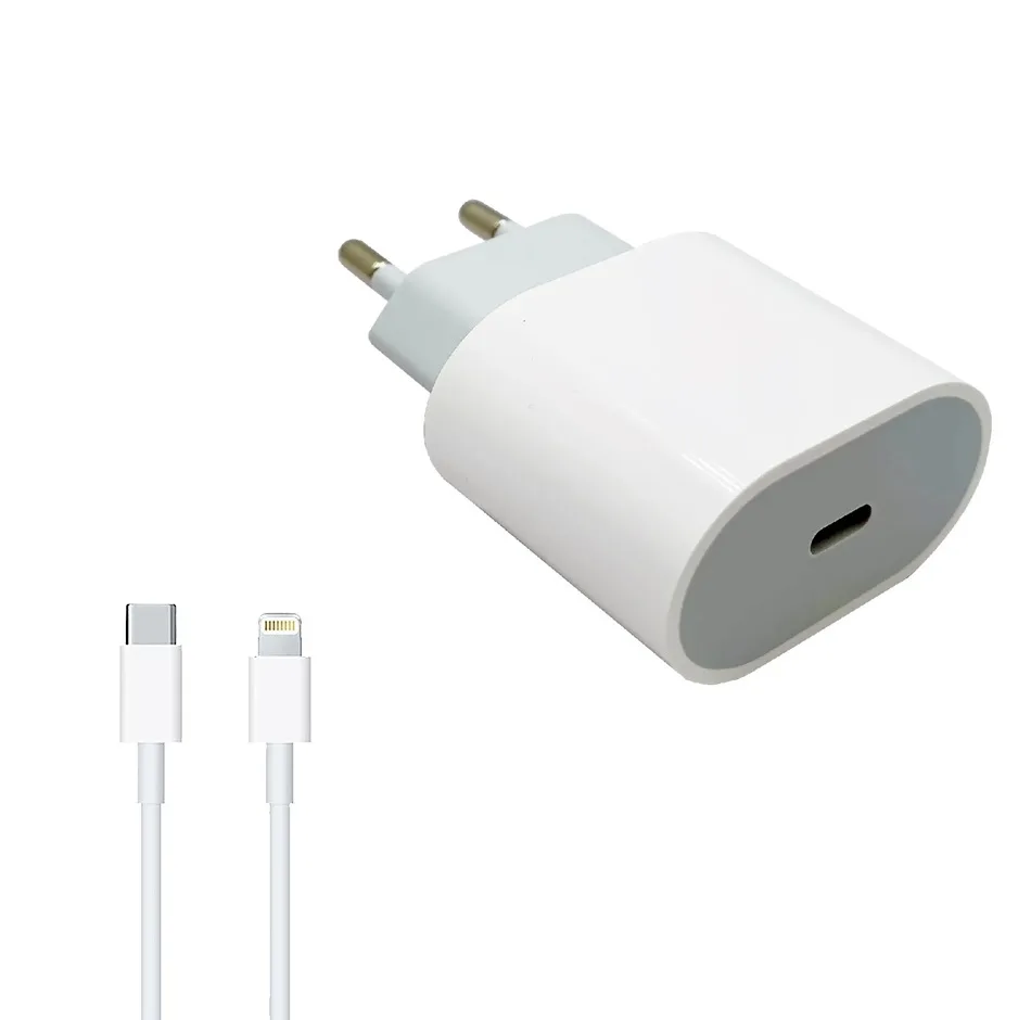 شارژر دیواری ۲۰ وات مدل USB-C به همراه کابل لایتنینگ