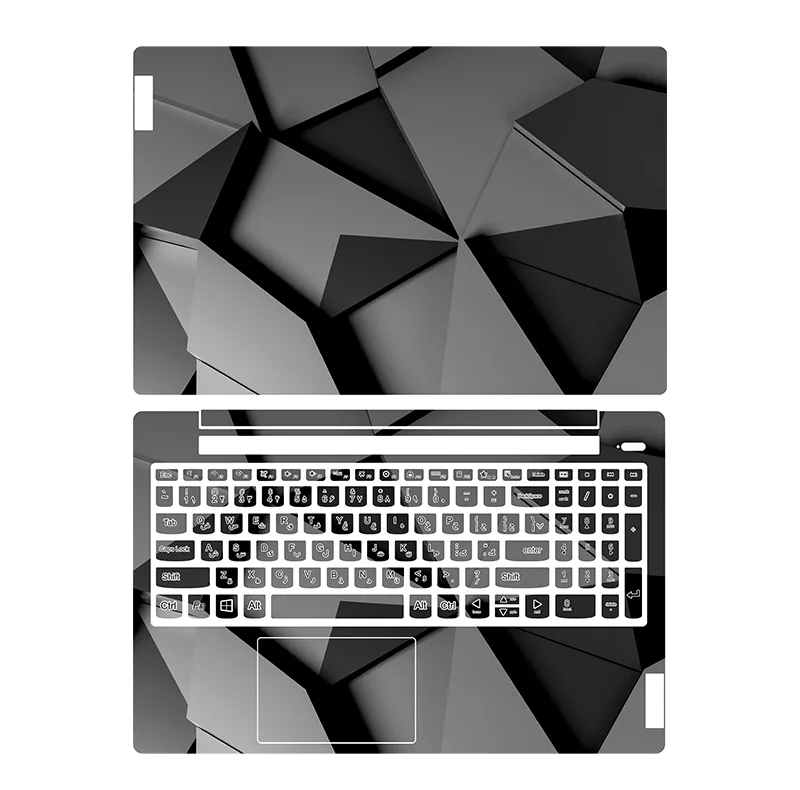 استیکر لپ تاپ توییجین و موییجین مدل هندسی 21 مناسب برای لپ تاپ لنوو ideapad 5 15IAL7 به همراه برچسب حروف فارسی کیبورد