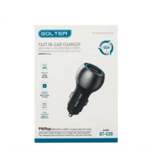شارژر فندکی خودرو ۵۰ وات دو پورت گولتر مدل GT-C20