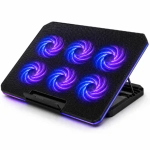 پایه خنک‌کننده لپ‌تاپ لوتوس مدل GF216-RGB دارای شش عدد فن مناسب برای لپ تاپ‌های 14 تا 17 اینچی