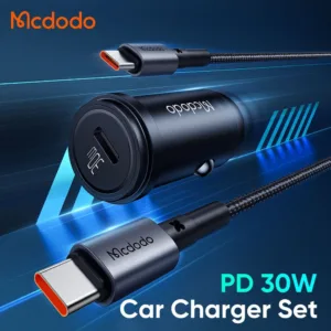 شارژر فندکی 30 وات مک دودو مدل CC-7493 W-Cable به همراه کابل USB-C