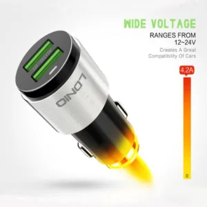 شارژر فندکی الدینیو مدل C403 به همراه کابل تبدیل microUSB