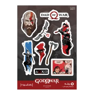 استیکر لپ تاپ و موبایل پیله طرح گاد آف وار مدل God of War 2 کد SP17 مجموعه 9 عددی