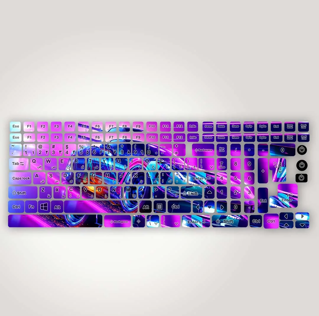 برچسب حروف فارسی کیبورد مدل Gaming کد K-122
