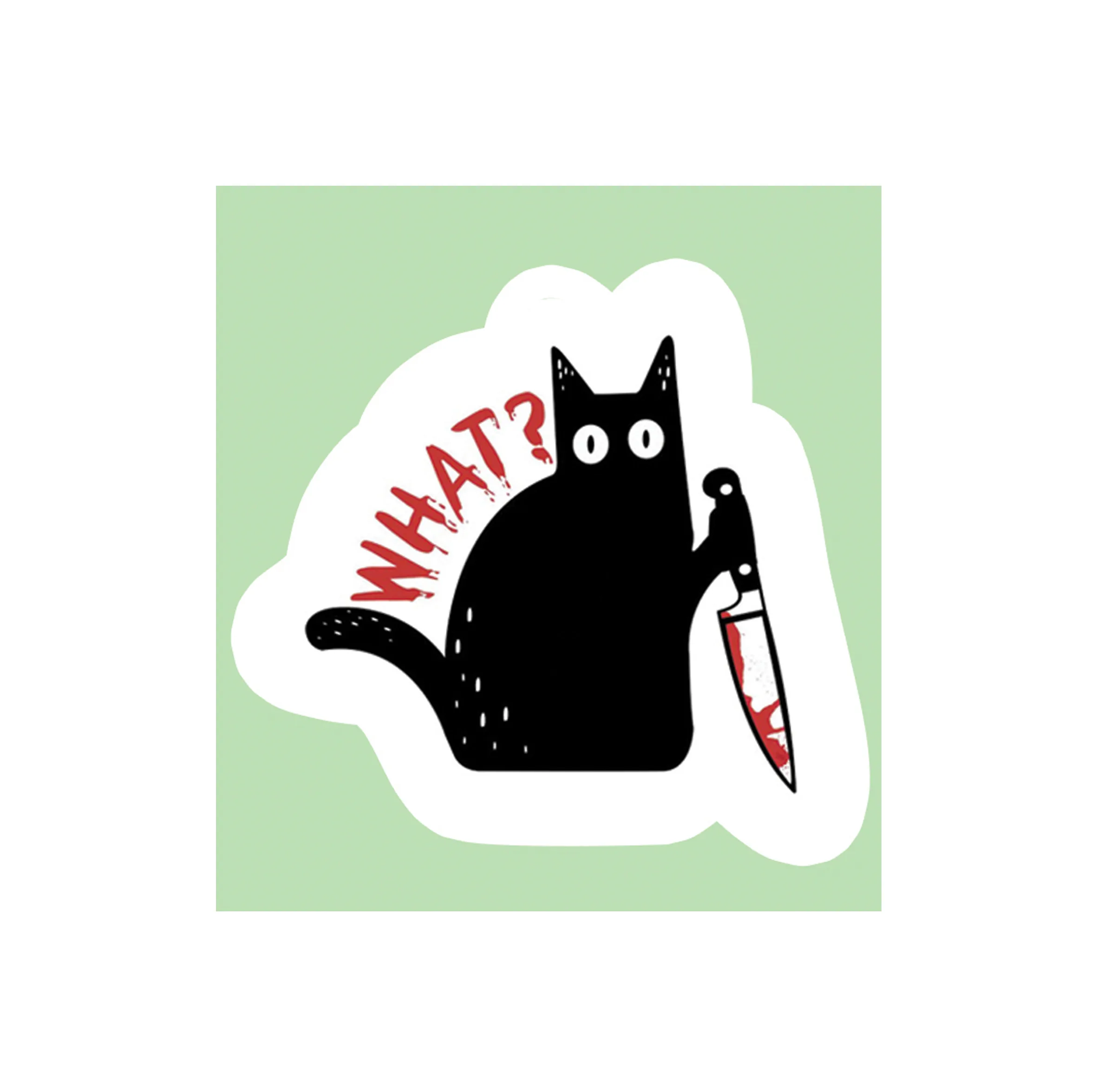استیکر لپتاپ گربه مدل what